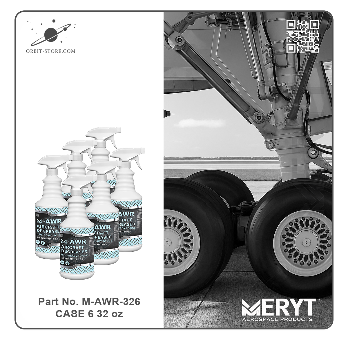 M-AWR-326 Aircraft Degreaser MIL-PRF-87937D Type II CASE 6 32oz Spray Botle
