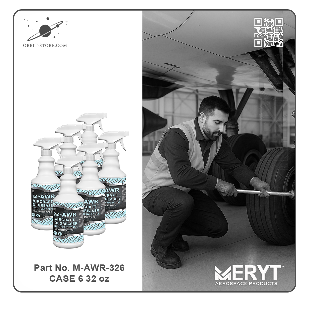 M-AWR-326 Aircraft Degreaser MIL-PRF-87937D Type II CASE 6 32oz Spray Botle