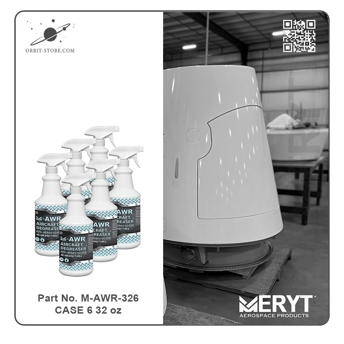 M-AWR-326 Aircraft Degreaser MIL-PRF-87937D Type II CASE 6 32oz Spray Botle