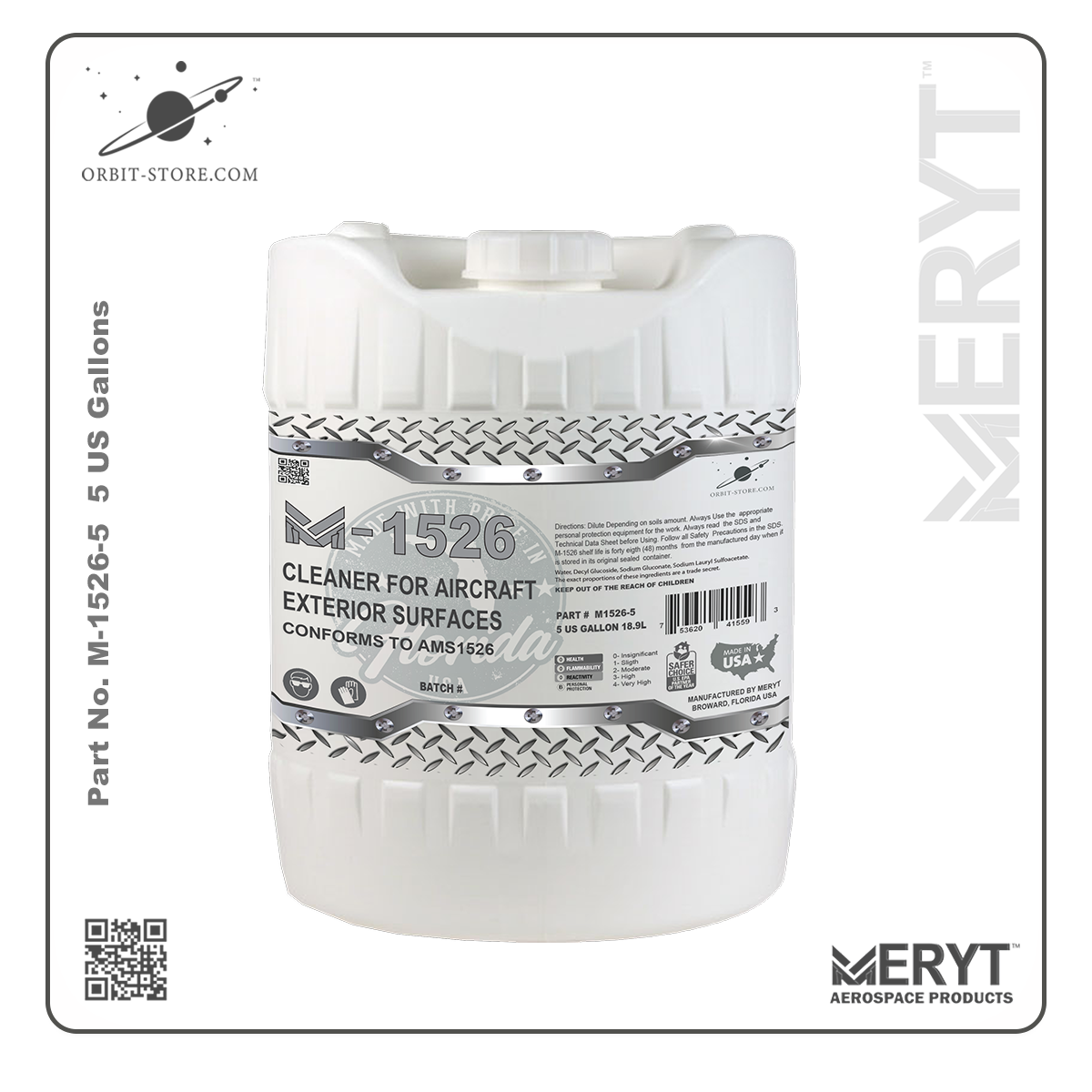 M1526-5 Aircraft Exterior Surface Cleaner AMS1526C 5 US Gallons 18.9 L