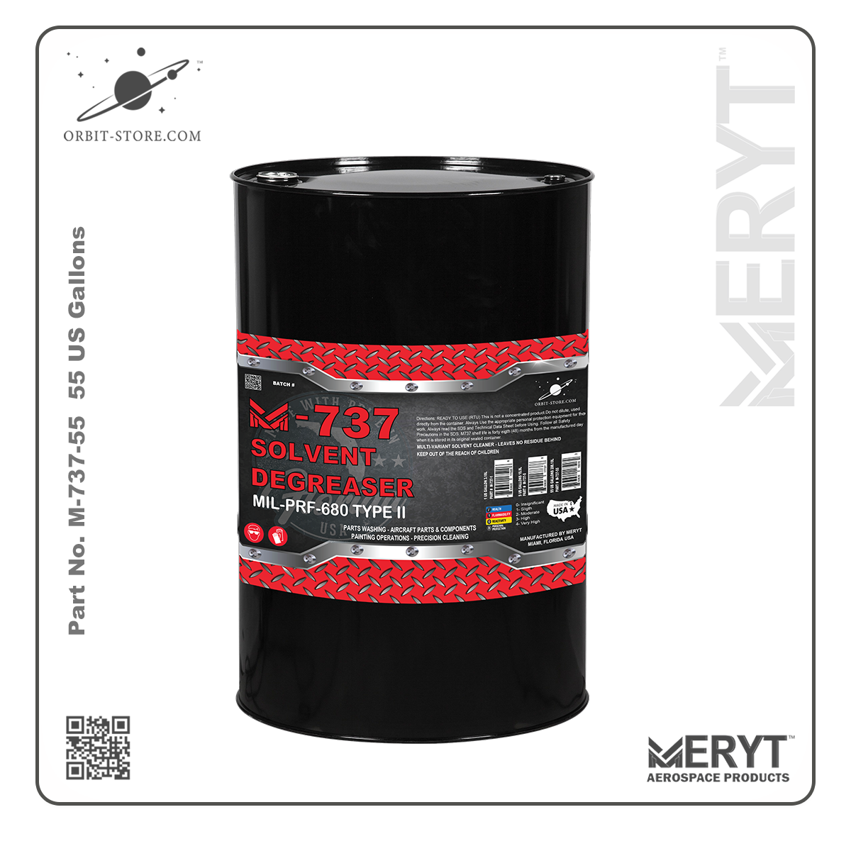 M737-55 DEGREASING SOLVENT MIL PRF 680 TYPE II 55 US Gallons 208.19L