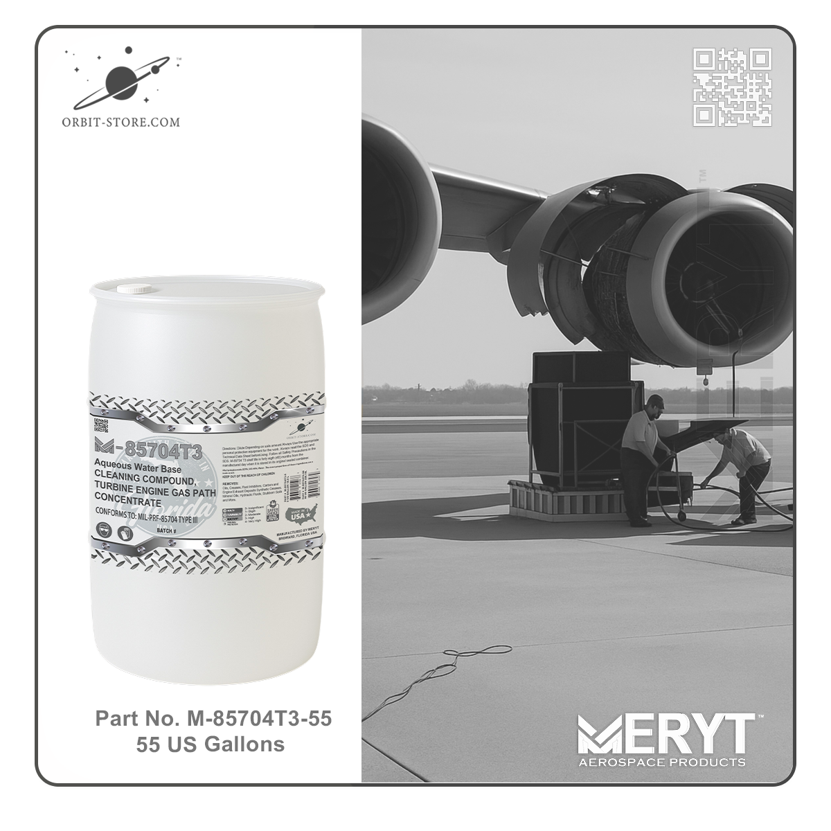 M85704T3-55 Turbine Engine Cleaner MIL-PRF-85704C TYPE III CONCENTRATED 55 US Gallons