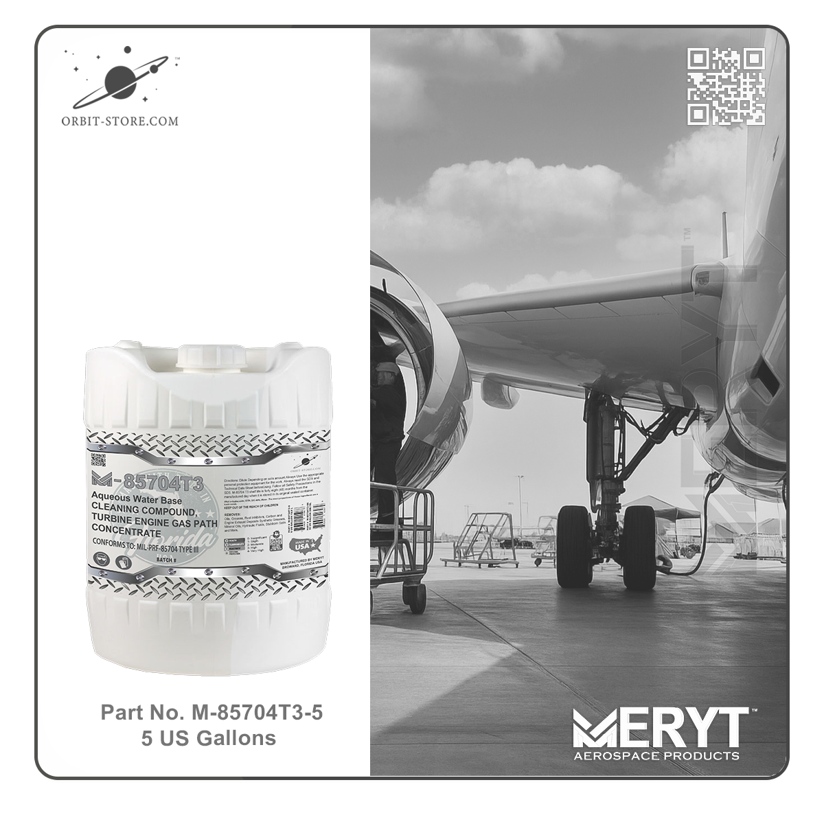 M85704T3-5 Turbine Engine Cleaner MIL-PRF-85704C TYPE III CONCENTRATED 5 US Gallons