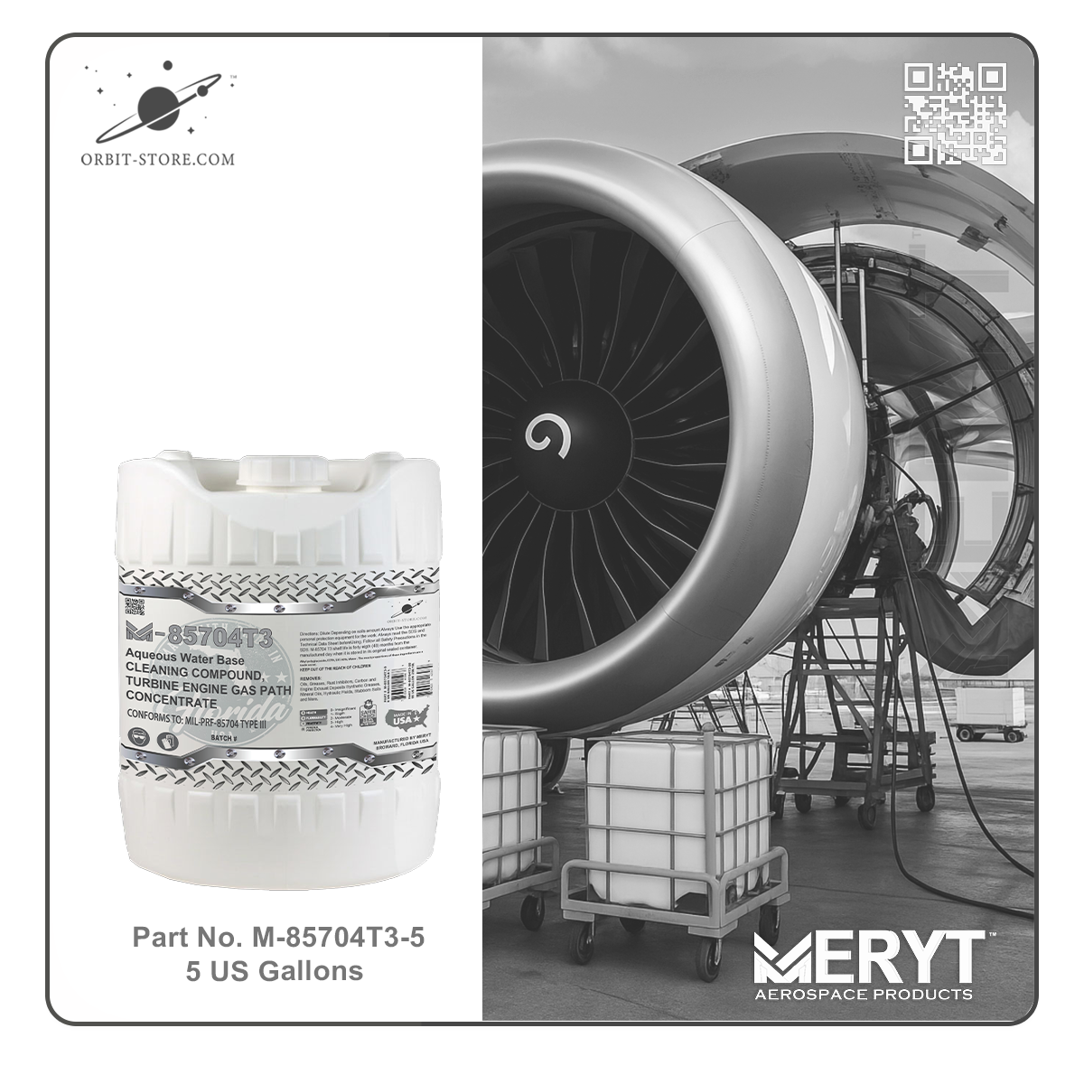 M85704T3-5 Turbine Engine Cleaner MIL-PRF-85704C TYPE III CONCENTRATED 5 US Gallons