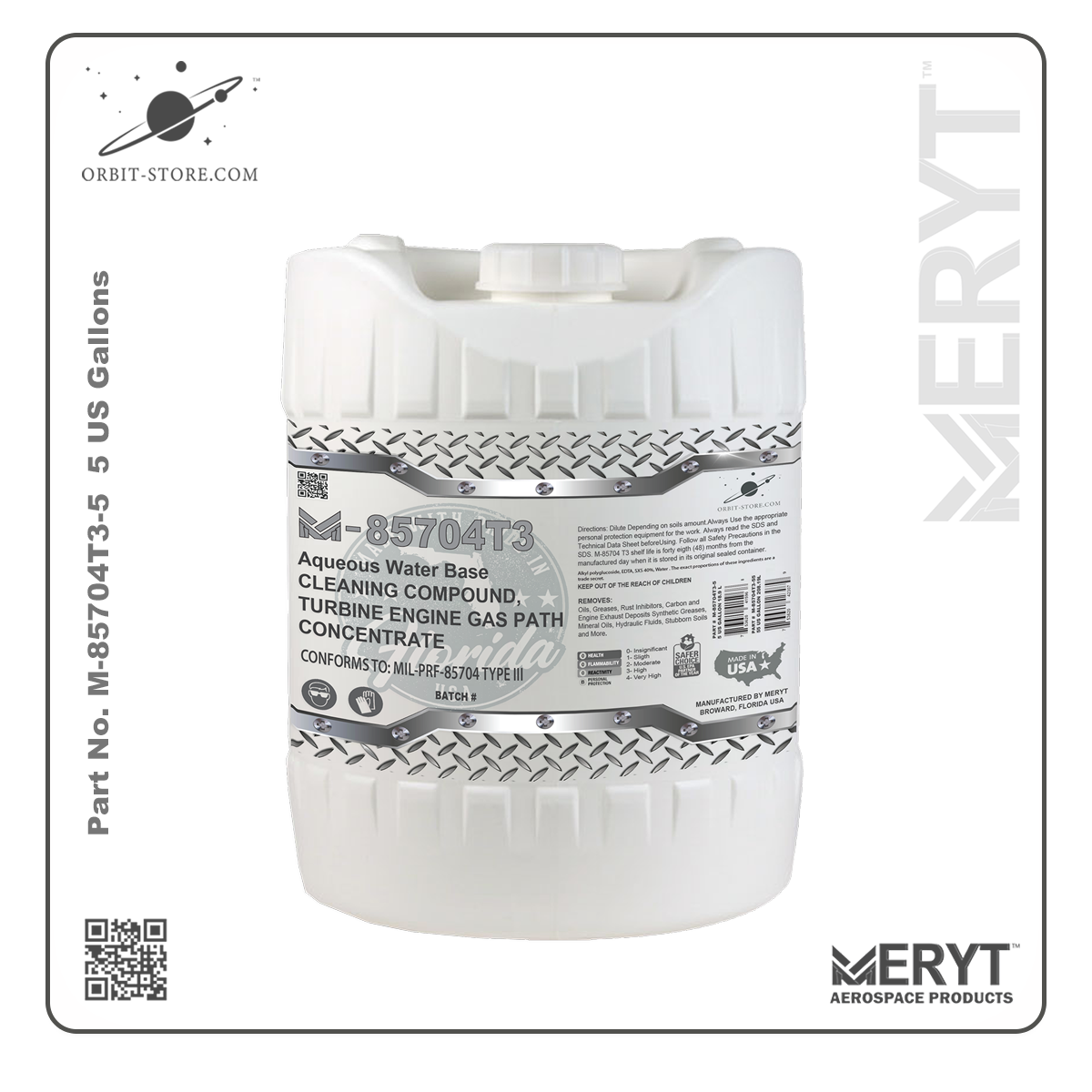 M85704T3-5 Turbine Engine Cleaner MIL-PRF-85704C TYPE III CONCENTRATED 5 US Gallons