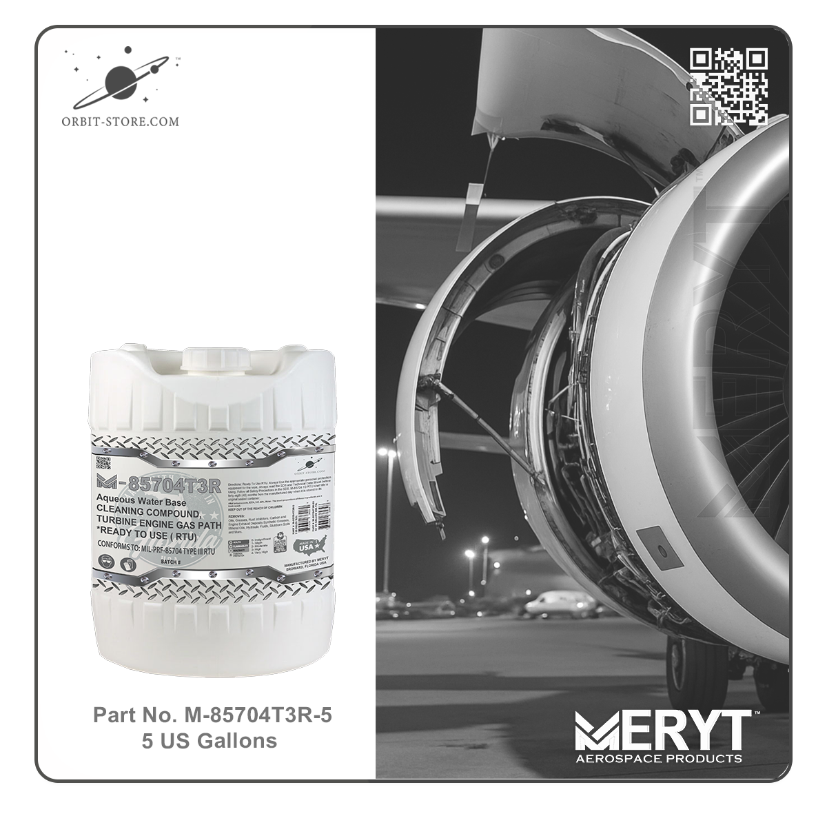 M85704T3R-5 Turbine Engine Cleaner MIL-PRF-85704C Type III RTU READY TO USE 5 US Gallons