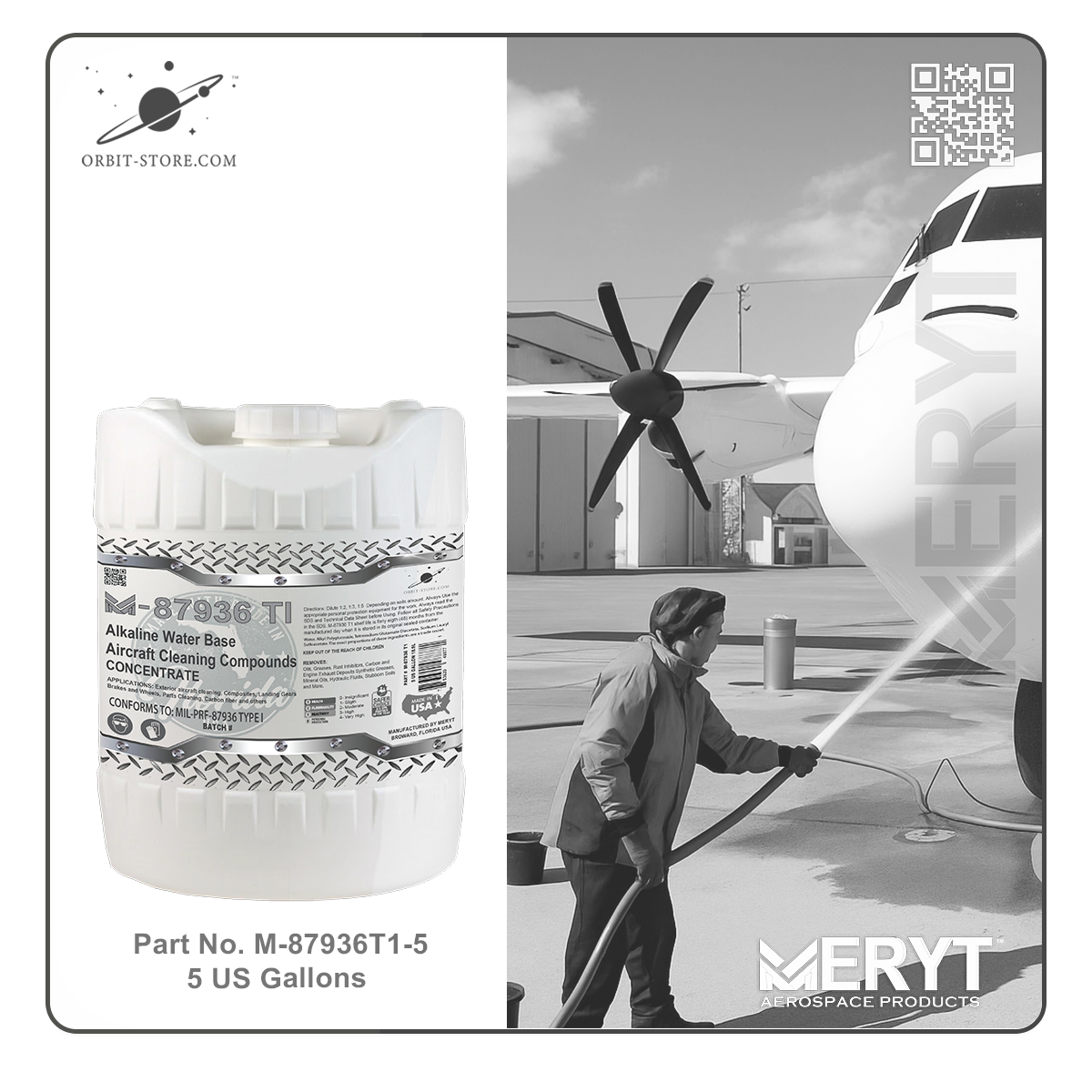 M87936T1-5 Concentrated Aircraft Exterior Cleaning Compound MILPRF-87936 Type I 5 US Gallons