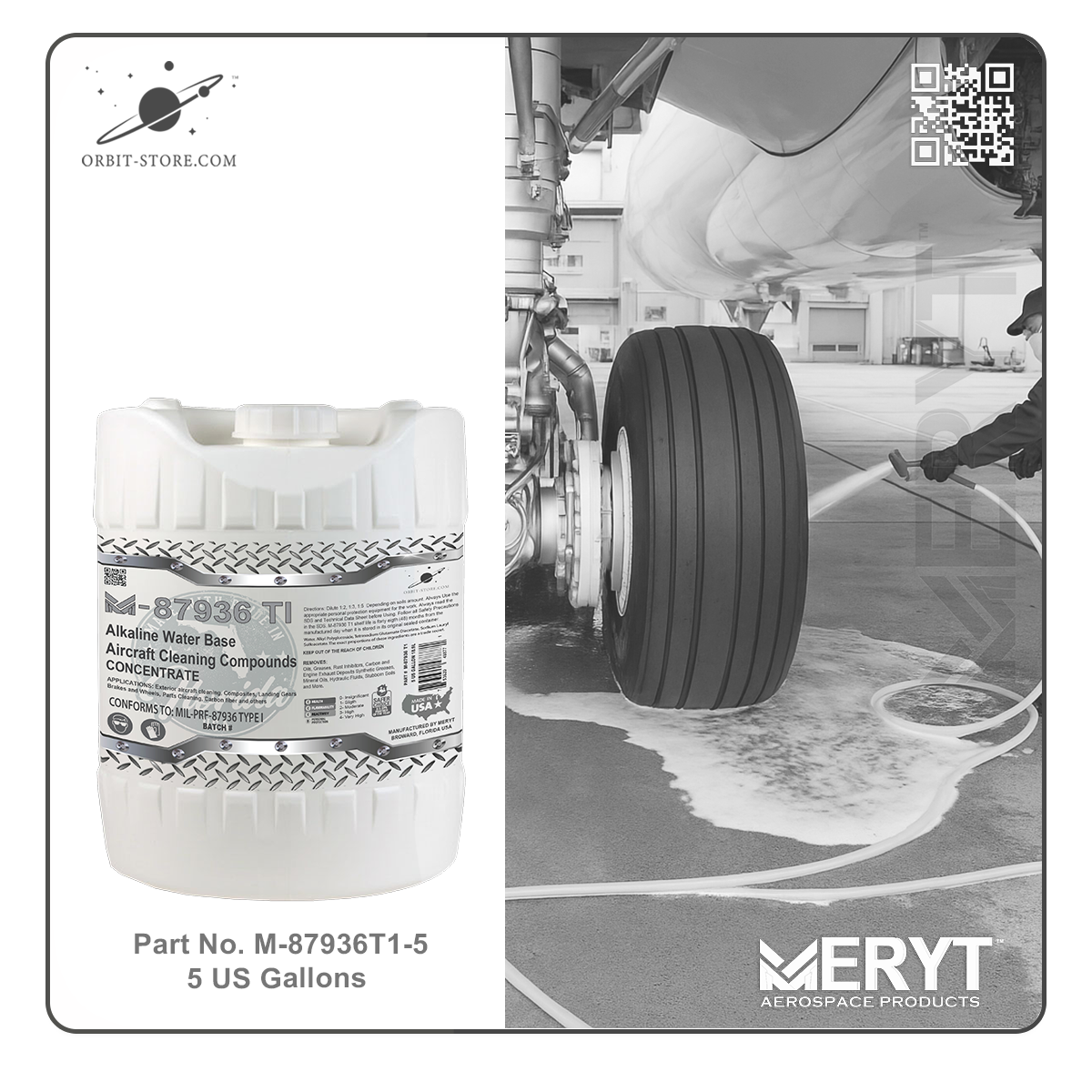 M87936T1-5 Concentrated Aircraft Exterior Cleaning Compound MILPRF-87936 Type I 5 US Gallons