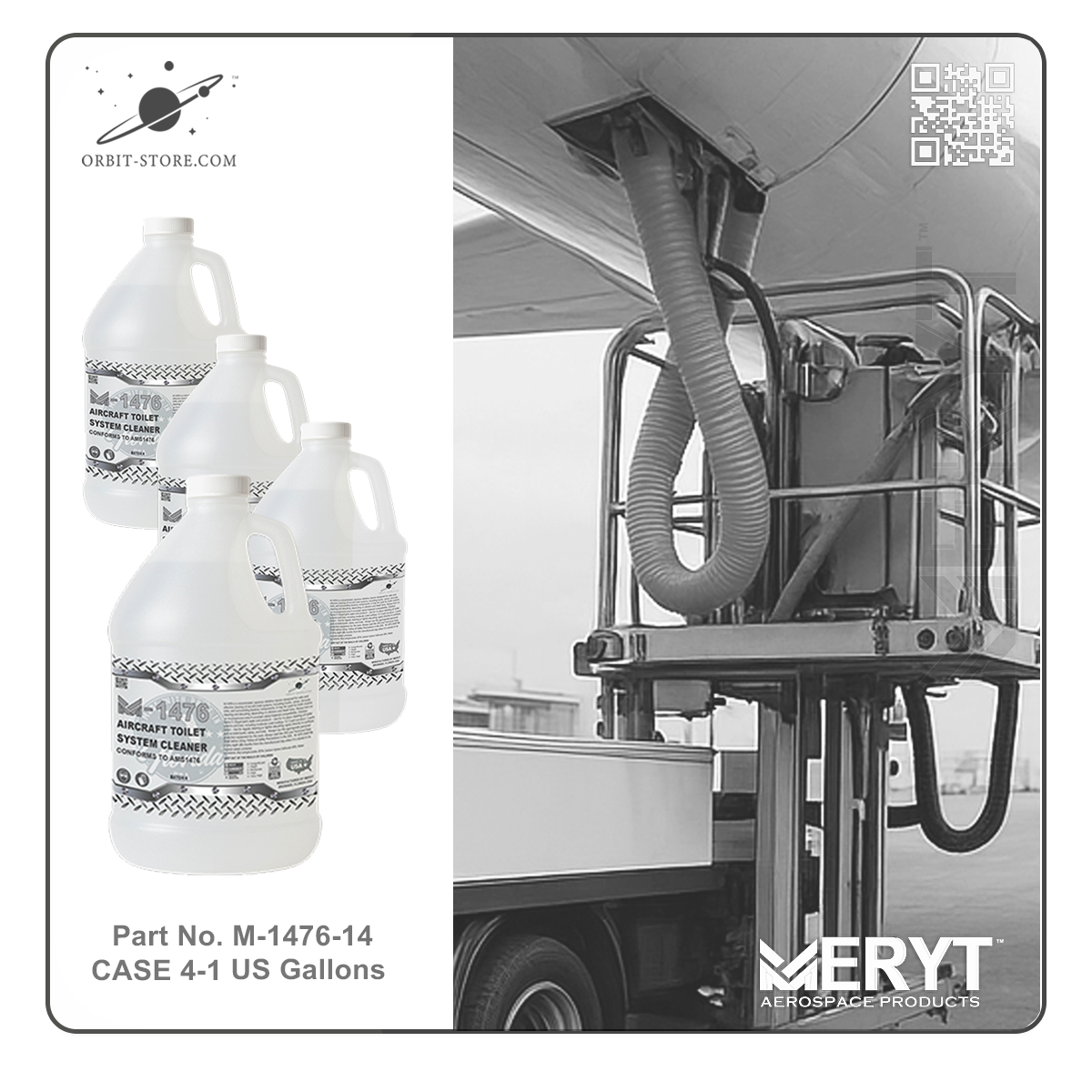 M1476-14 Aircraft Toilet Systems Cleaner AMS1476 CASE 4-1 Gallon