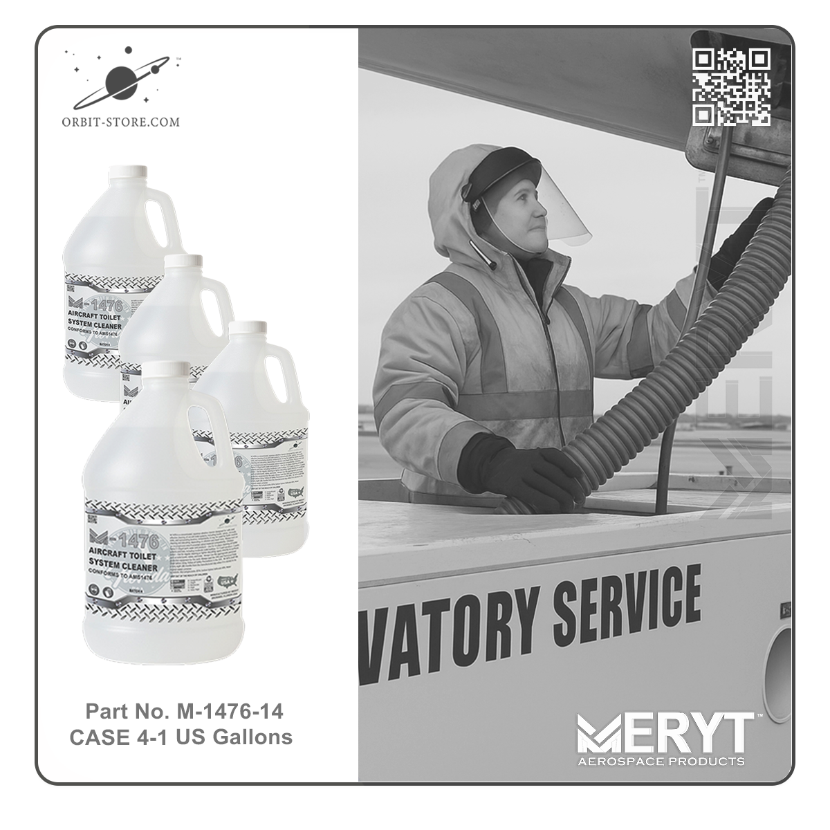 M1476-14 Aircraft Toilet Systems Cleaner AMS1476 CASE 4-1 Gallon