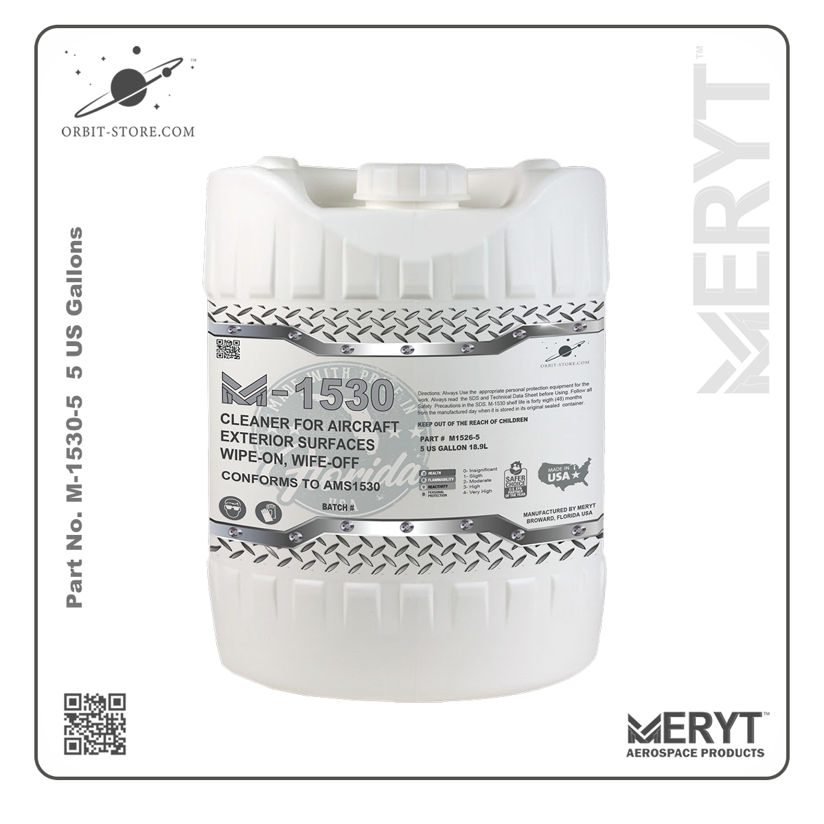 M1530-5 Aircraft Exterior Surface Cleaner AMS1530 5 US Gallons 18.9 L