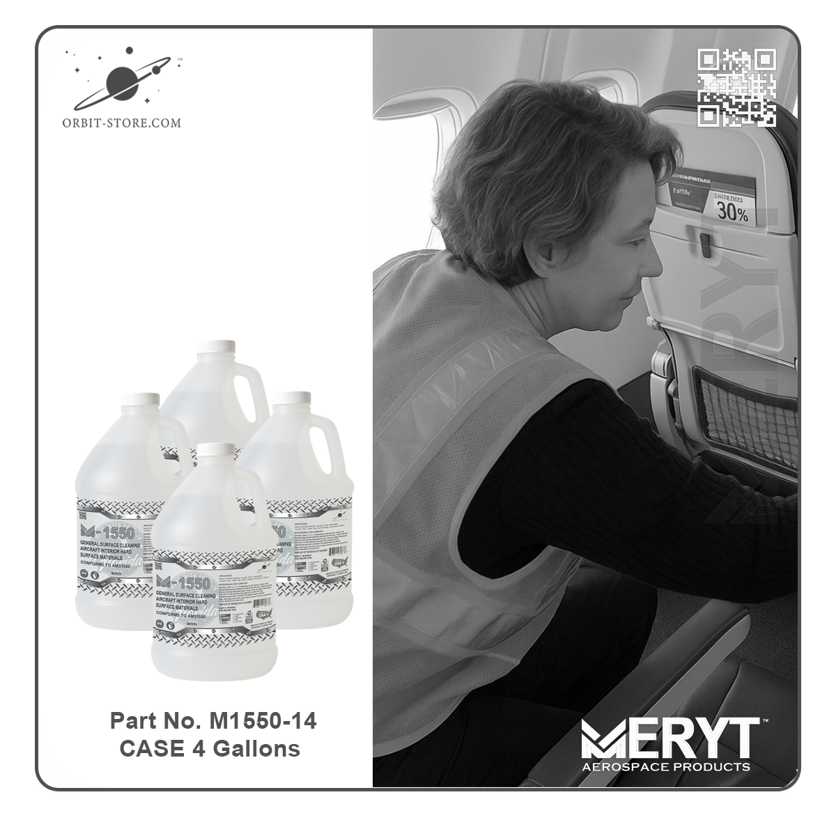 M1550-14 Aircraft Interior Hard Surfaces Cleaner AMS1550 CASE 4-1 Gallon