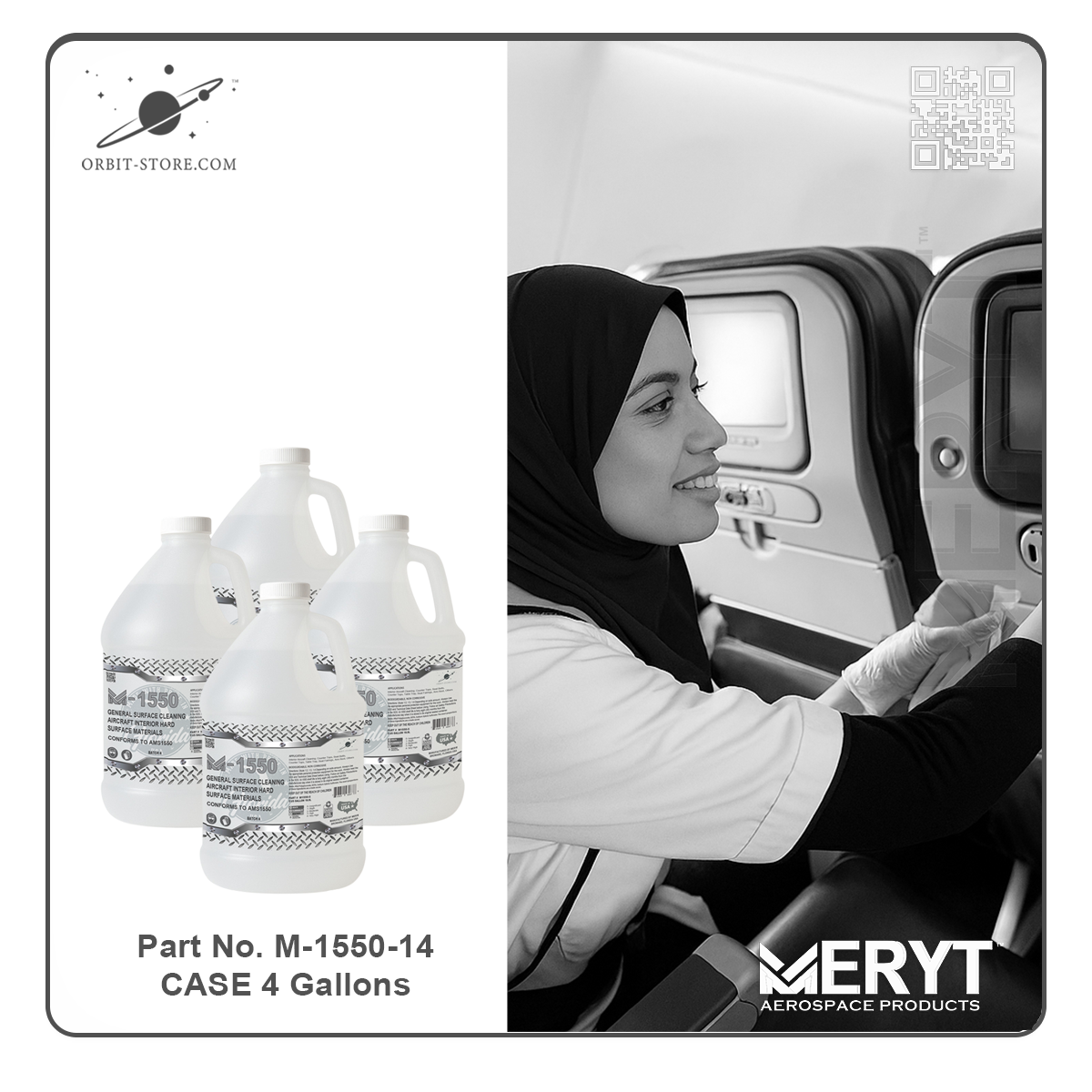 M1550-14 Aircraft Interior Hard Surfaces Cleaner AMS1550 CASE 4-1 Gallon
