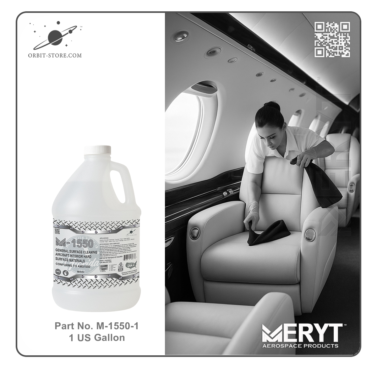 M1550-1 Aircraft Interior Hard Surfaces Cleaner Water Base AMS1550 1 US Gallon