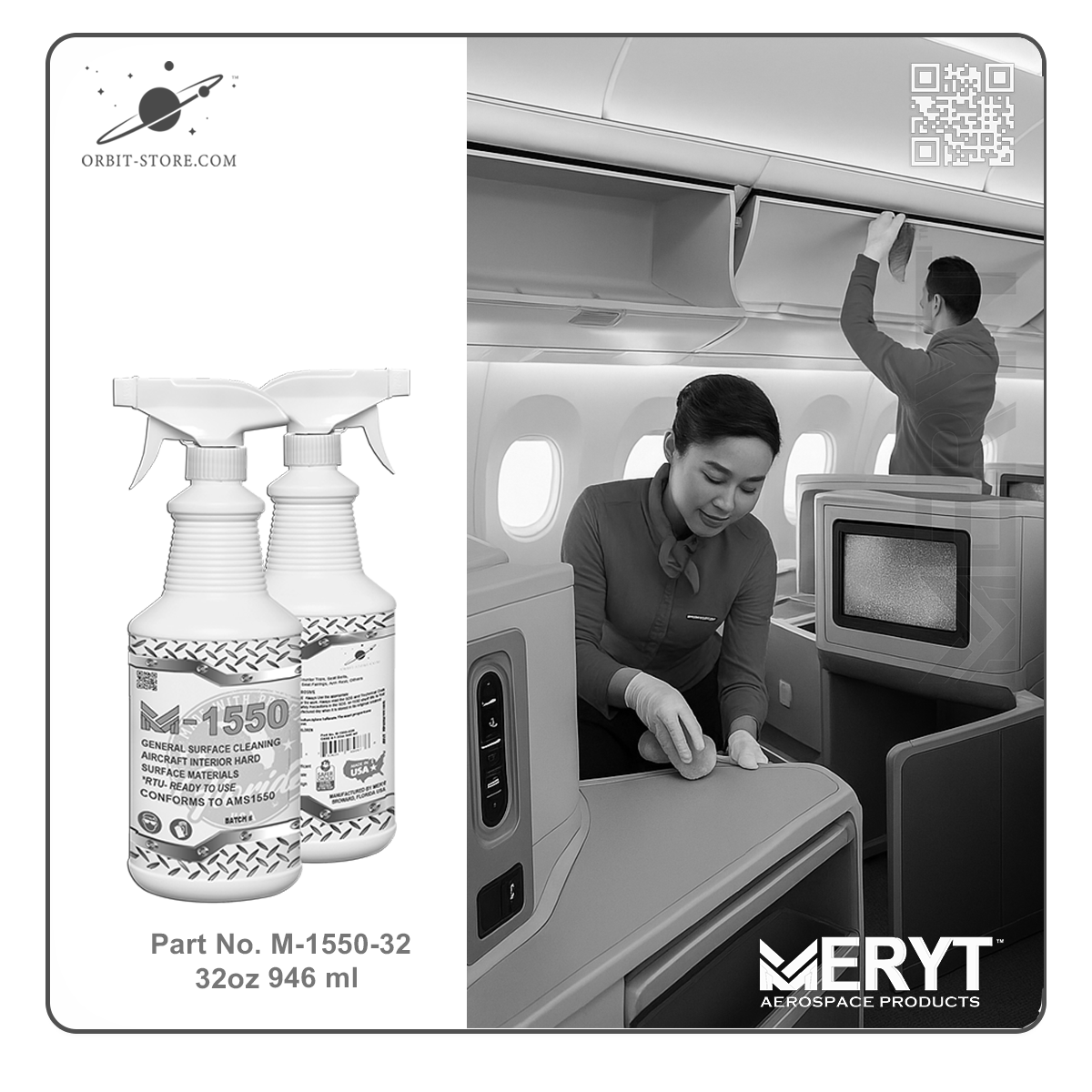 M1550-32 Aircraft Interior Hard Surfaces Cleaner AMS1550 32oz 946ml