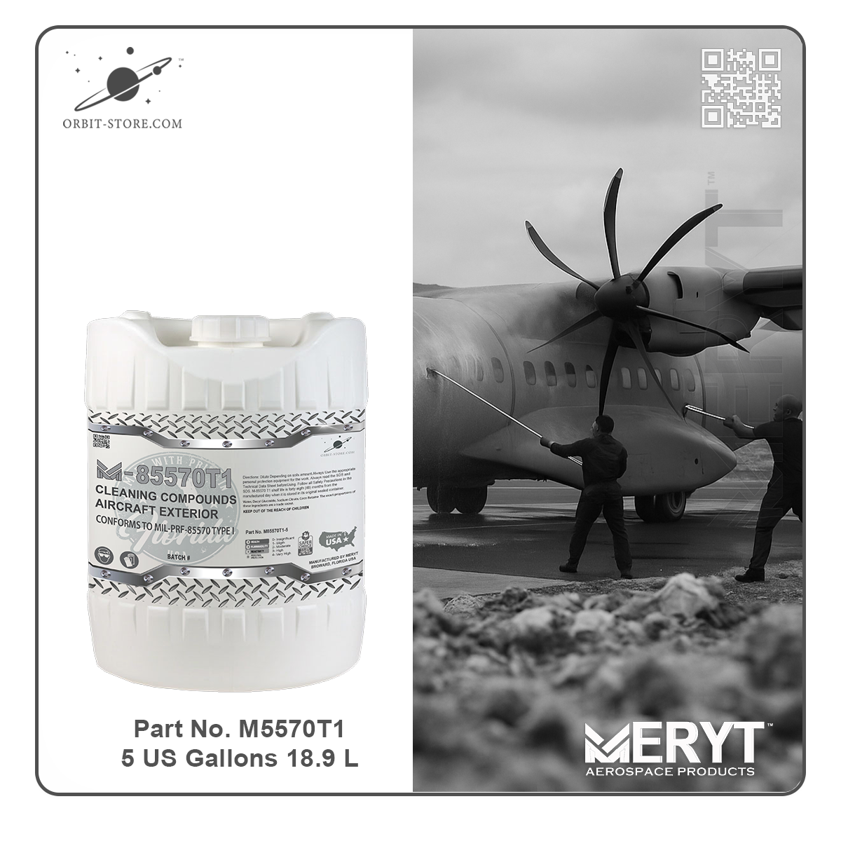 M85570T1-5 Aircraft Exterior Cleaning Compound - MIL-PRF-85570 TYPE I 5 US Gallons