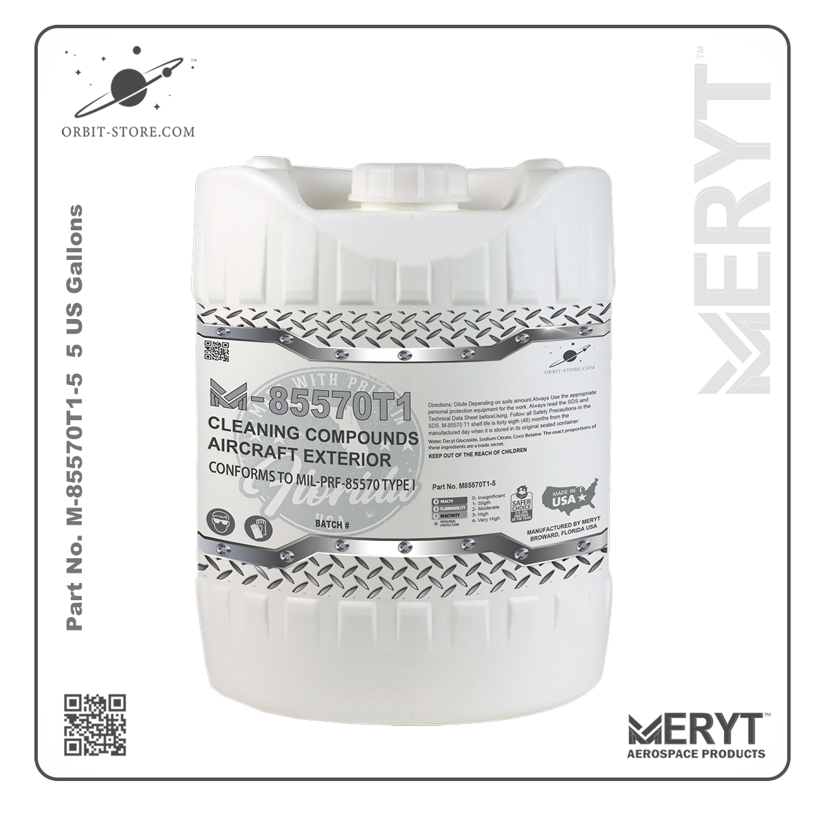 M85570T1-5 Aircraft Exterior Cleaning Compound - MIL-PRF-85570 TYPE I 5 US Gallons