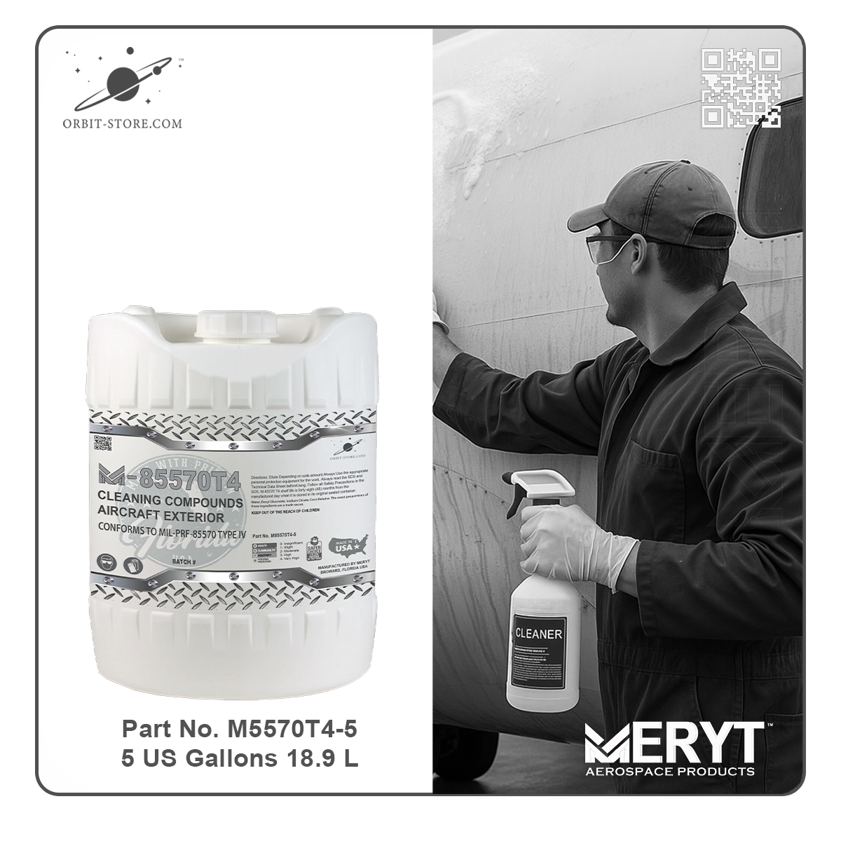 M85570T4-5 Aircraft Exterior Cleaning Compound - MIL-PRF-85570 TYPE IV 5 US Gallons