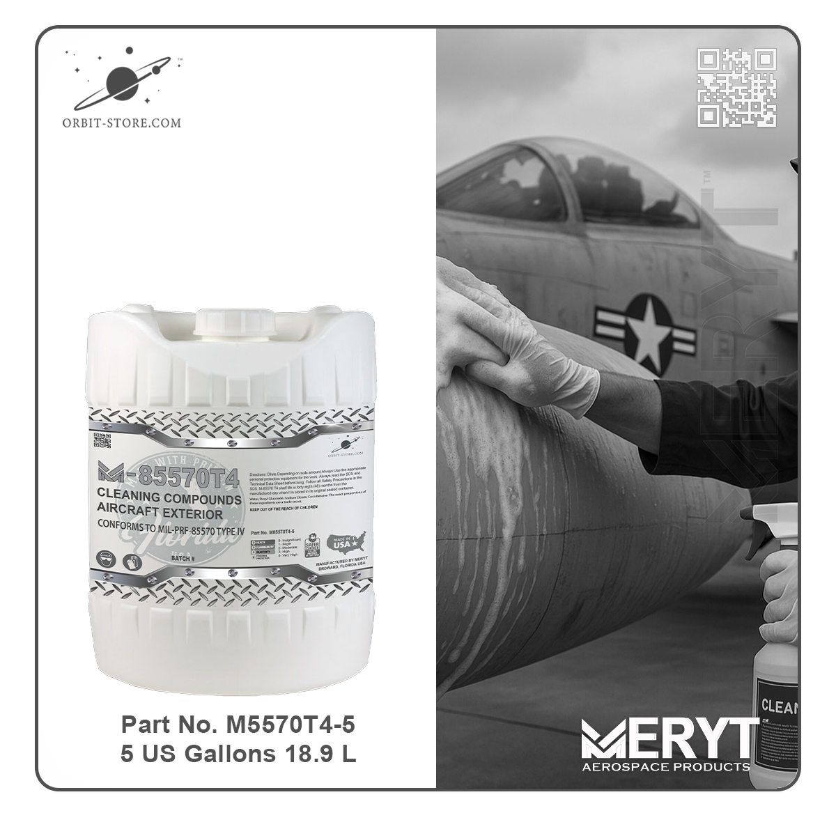 M85570T4-5 Aircraft Exterior Cleaning Compound - MIL-PRF-85570 TYPE IV 5 US Gallons