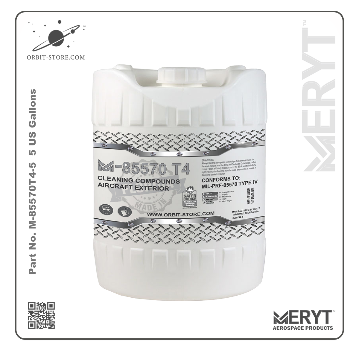 M85570T4-5 Aircraft Exterior Cleaning Compound - MIL-PRF-85570 TYPE IV 5 US Gallons