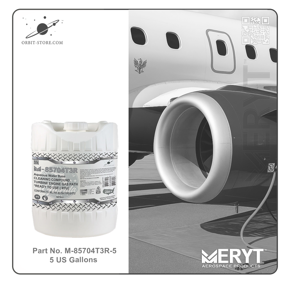 M85704T3R-5 Turbine Engine Cleaner MIL-PRF-85704C Type III RTU READY TO USE 5 US Gallons