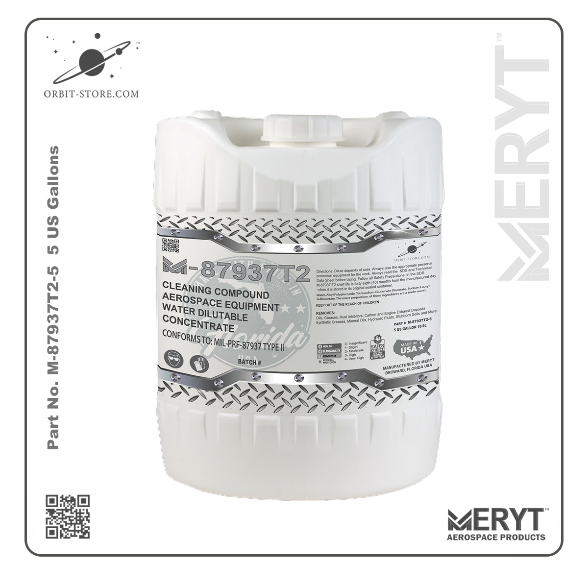 M87937T2-5 MIL-PRF-87937 Type II Solvent Emulsion Aircraft Cleaning Compound 5-Gallon