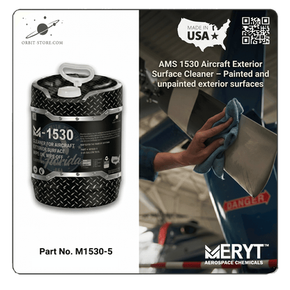 Part No. M-1530-5 – AMS 1530 Aircraft Exterior Cleaner – Wipe-On Wipe-Off Aviation Surface Cleaner (5 Gallon Pail)