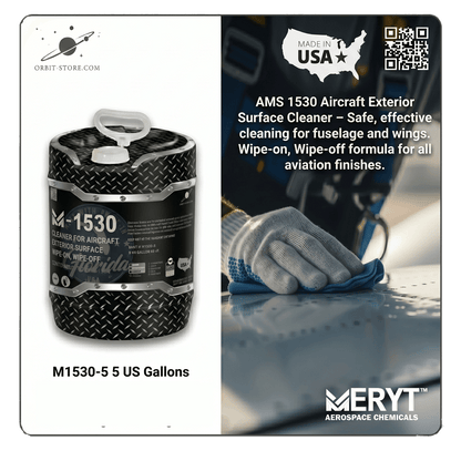 Part No. M-1530-5 – AMS 1530 Aircraft Exterior Cleaner – Wipe-On Wipe-Off Aviation Surface Cleaner (5 Gallon Pail)