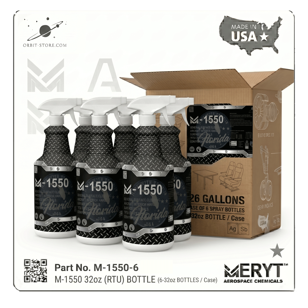 AMS 1550 Aircraft Interior Cleaner – M-1550-326 Ready-To-Use Aviation Surface Cleaner (Case of 6 × 32 oz Spray Bottles)