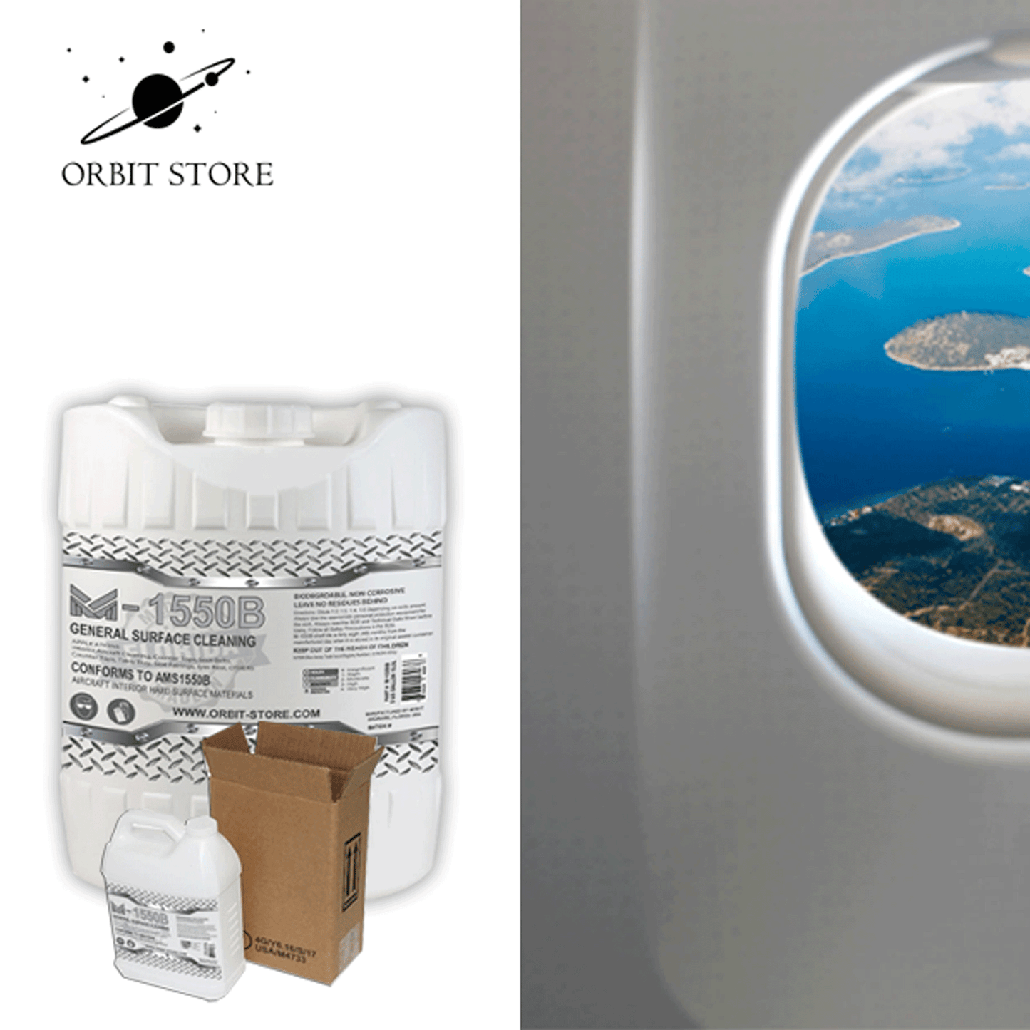 M-1550B Water-Based Cleaner for Aircraft Interior Hard Surfaces Part No. M1550-5
