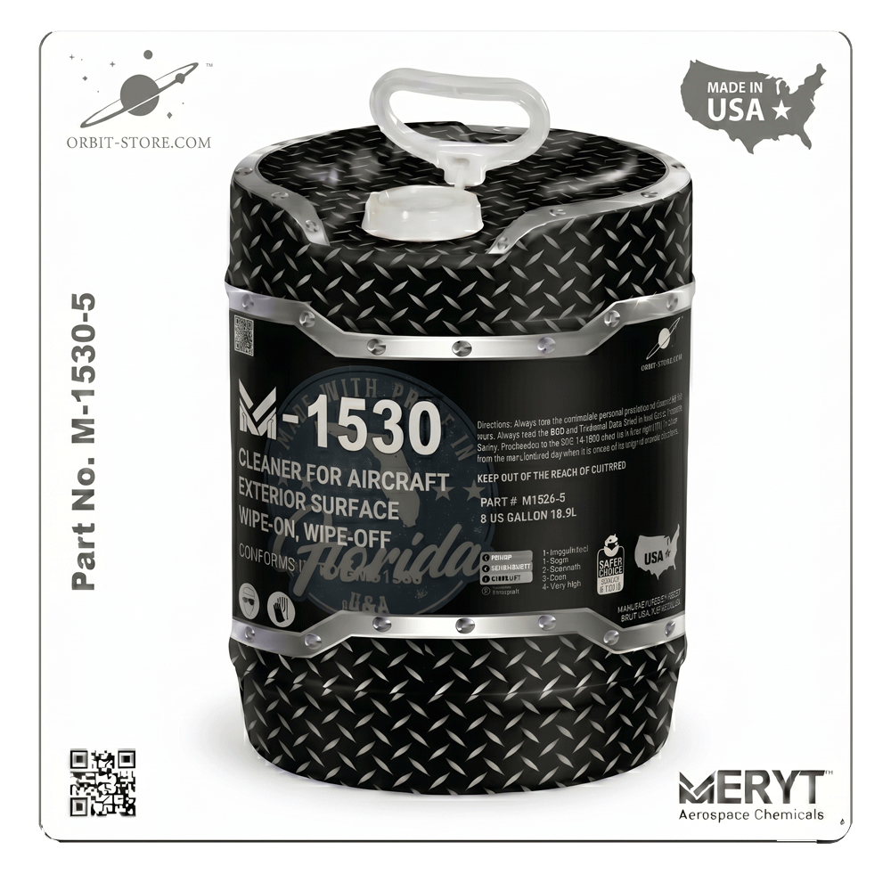 Part No. M-1530-5 – AMS 1530 Aircraft Exterior Cleaner – Wipe-On Wipe-Off Aviation Surface Cleaner (5 Gallon Pail)