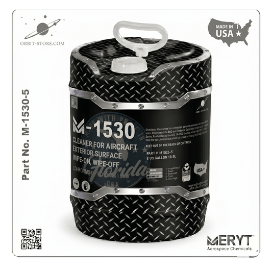 Part No. M-1530-5 – AMS 1530 Aircraft Exterior Cleaner – Wipe-On Wipe-Off Aviation Surface Cleaner (5 Gallon Pail)