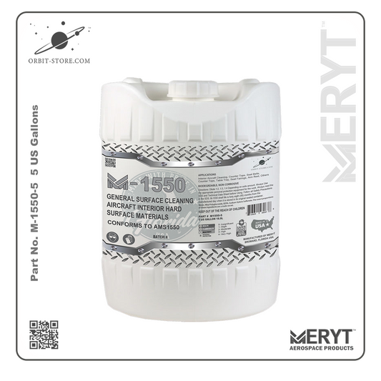 M1550-5   Aircraft Interior Hard Surfaces Cleaner Water Base AMS1550 5 US Gallons