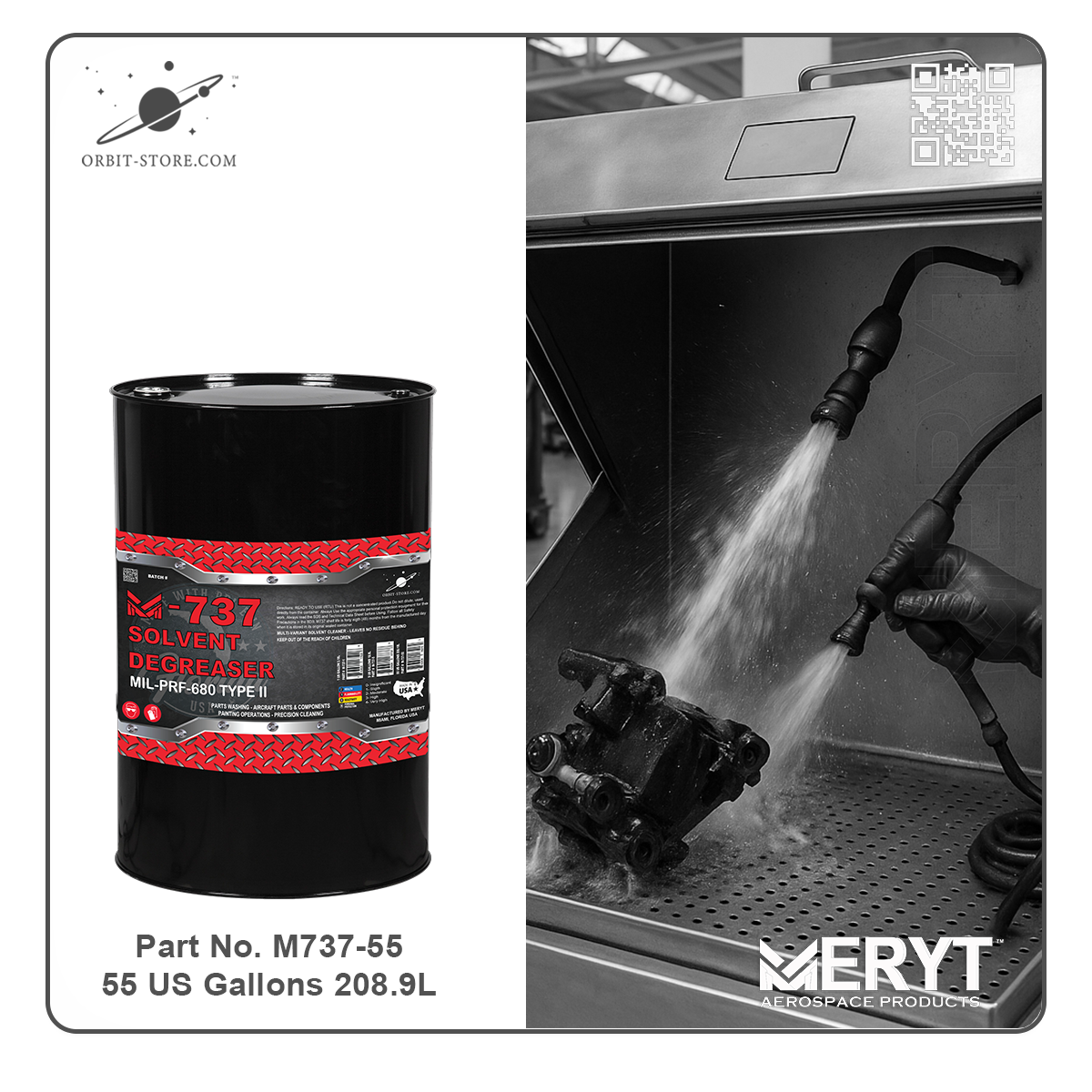 M737-55 DEGREASING SOLVENT MIL PRF 680 TYPE II  55 US Gallons 208.19L