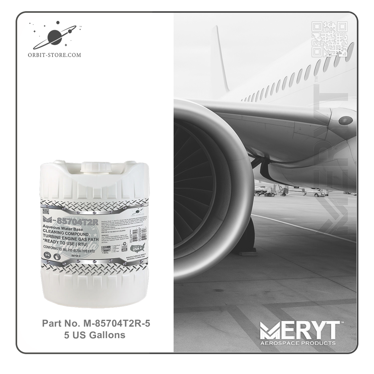 M85704T2R-5 Turbine Engine Cleaner MILPRF-85704C TYPE II RTU - READY TO USE  5 US Gallons