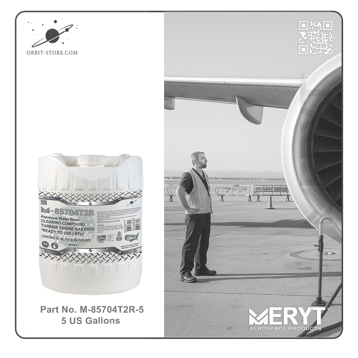 M85704T2R-5 Turbine Engine Cleaner MILPRF-85704C TYPE II RTU - READY TO USE  5 US Gallons