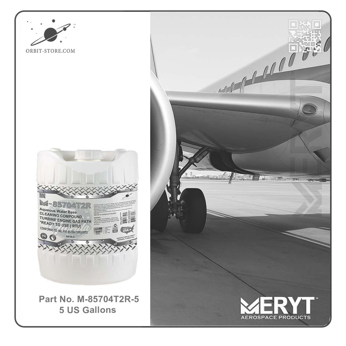 M85704T2R-5 Turbine Engine Cleaner MILPRF-85704C TYPE II RTU - READY TO USE  5 US Gallons