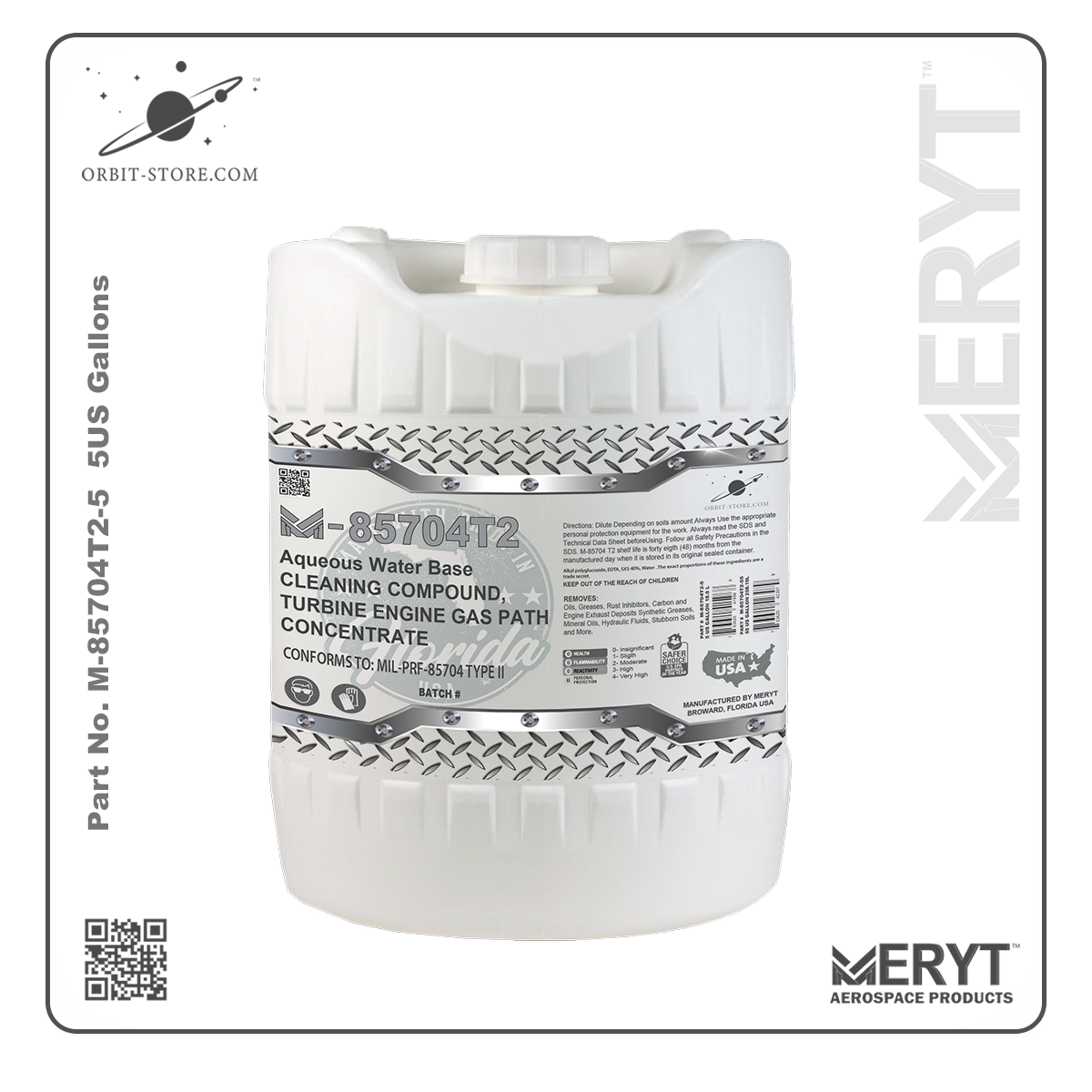 M85704T2-5 Turbine Engine Cleaner MIL-PRF-85704C TYPE II CONCENTRATED 5 US Gallons