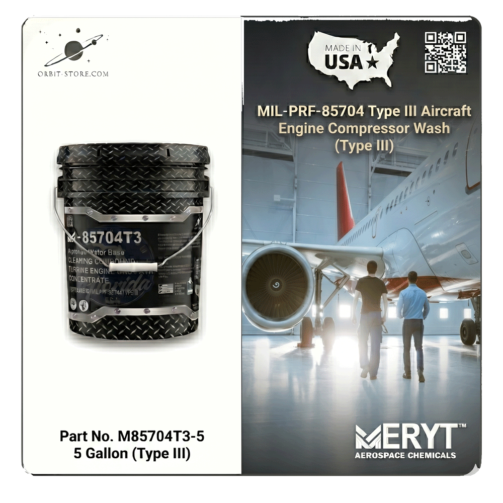 MIL-PRF-85704 Type III Aircraft Engine Compressor Wash – M-85704T3-5 On-Line Gas Path Cleaner (Concentrate)