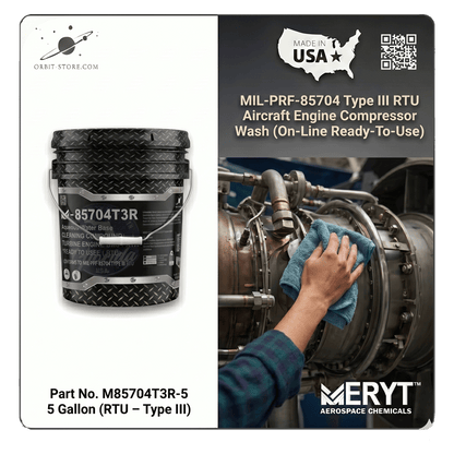 MIL-PRF-85704 Type III RTU Aircraft Engine Compressor Wash – M-85704T3R-5 On-Line Gas Path Cleaner
