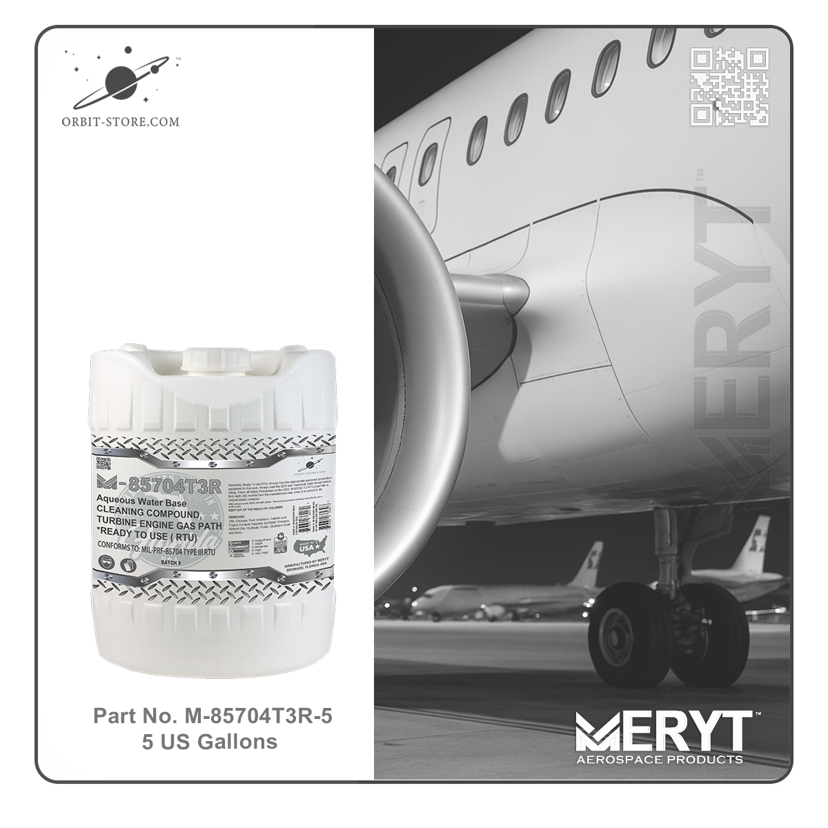 M85704T3R-5 Turbine Engine Cleaner MIL-PRF-85704C Type III RTU READY TO USE  5 US Gallons