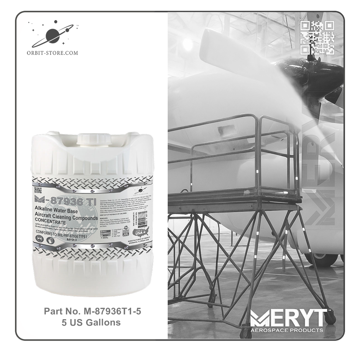 M87936T1-5  Concentrated Aircraft Exterior Cleaning Compound MILPRF-87936 Type I 5 US Gallons