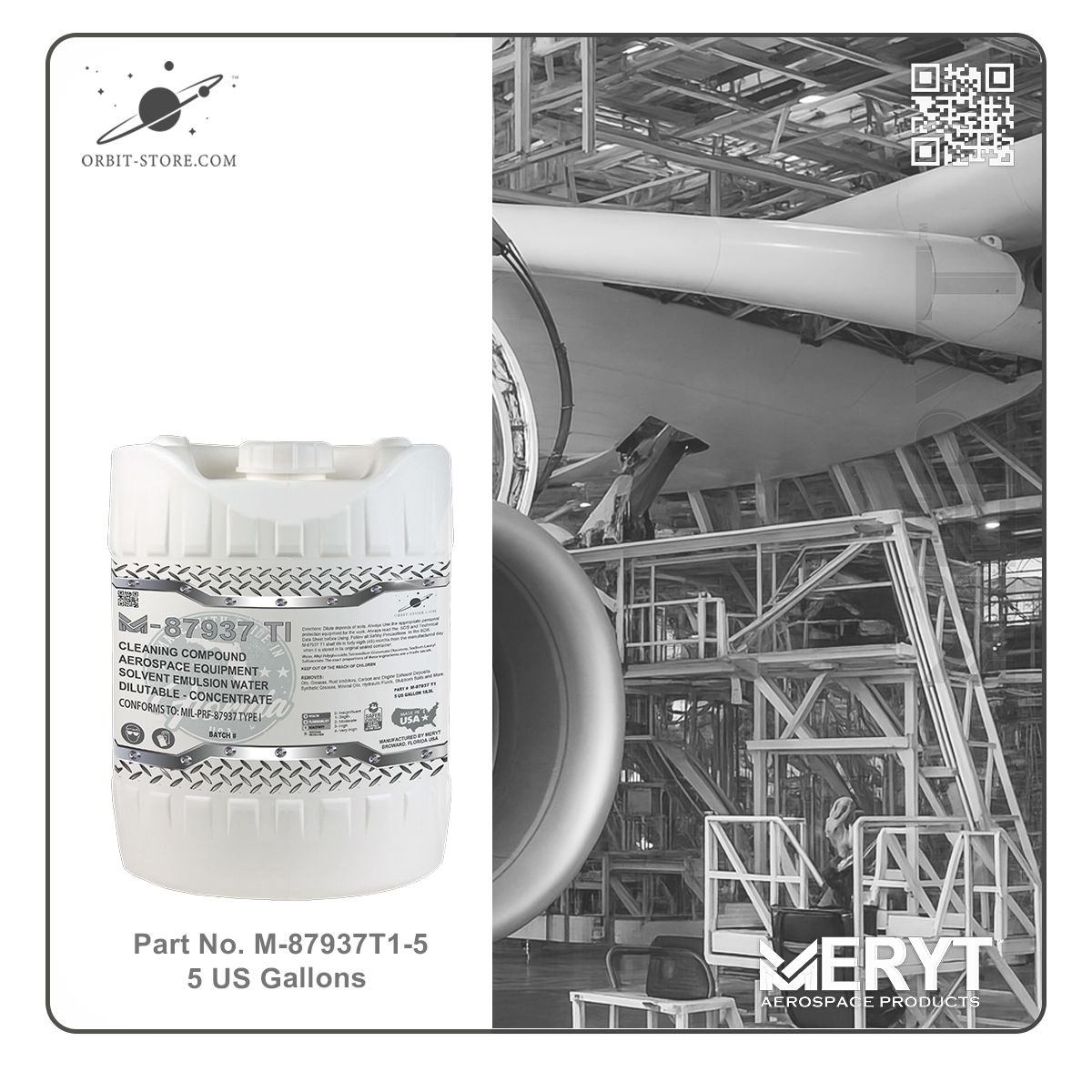 M87937T1-5   MIL-PRF-87937 Type I Solvent Emulsion Aircraft Cleaning Compound 5-Gallon