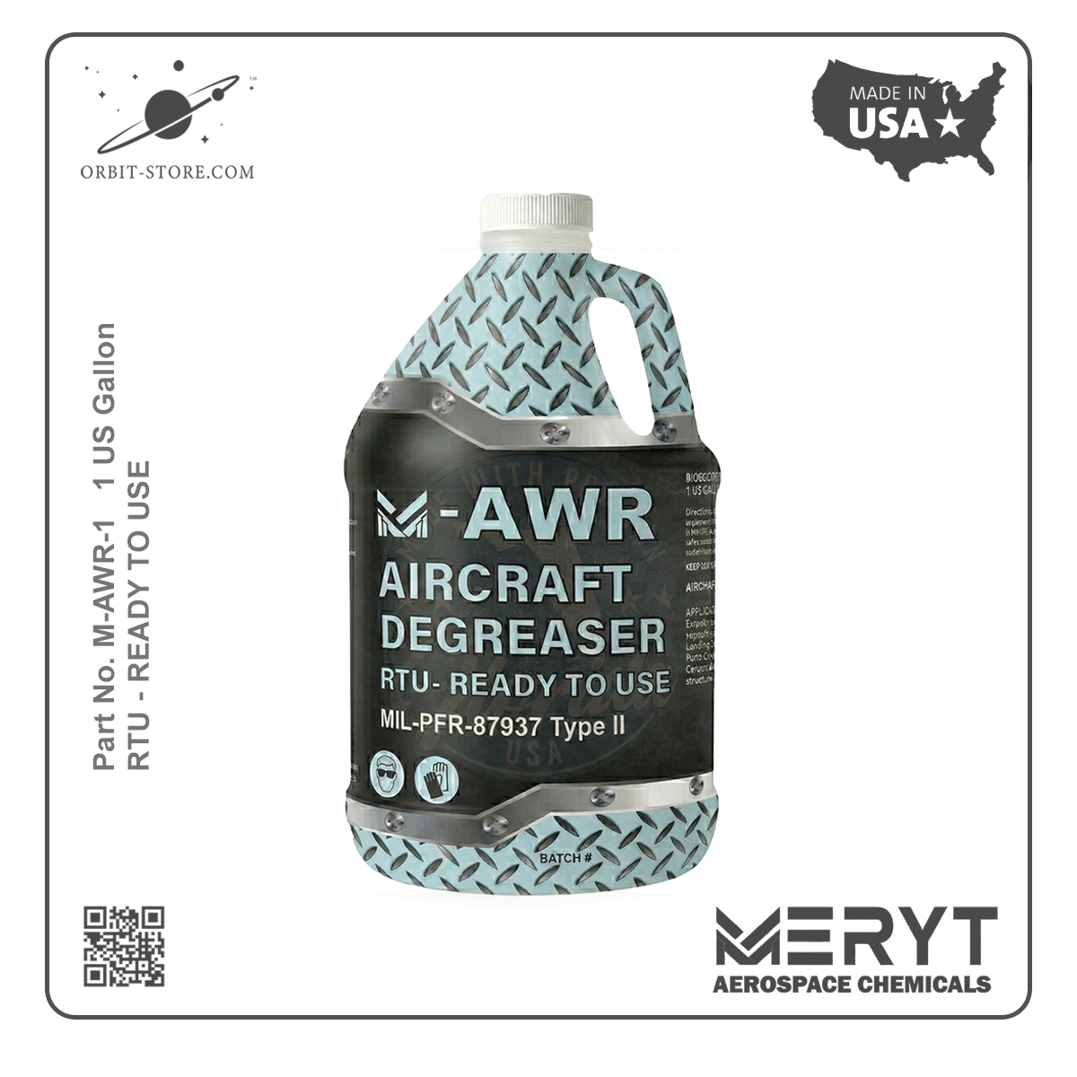 MIL-PRF-87937 Type II 1 US Gallon 3.78 L M-AWR-1  Aircraft Degreaser