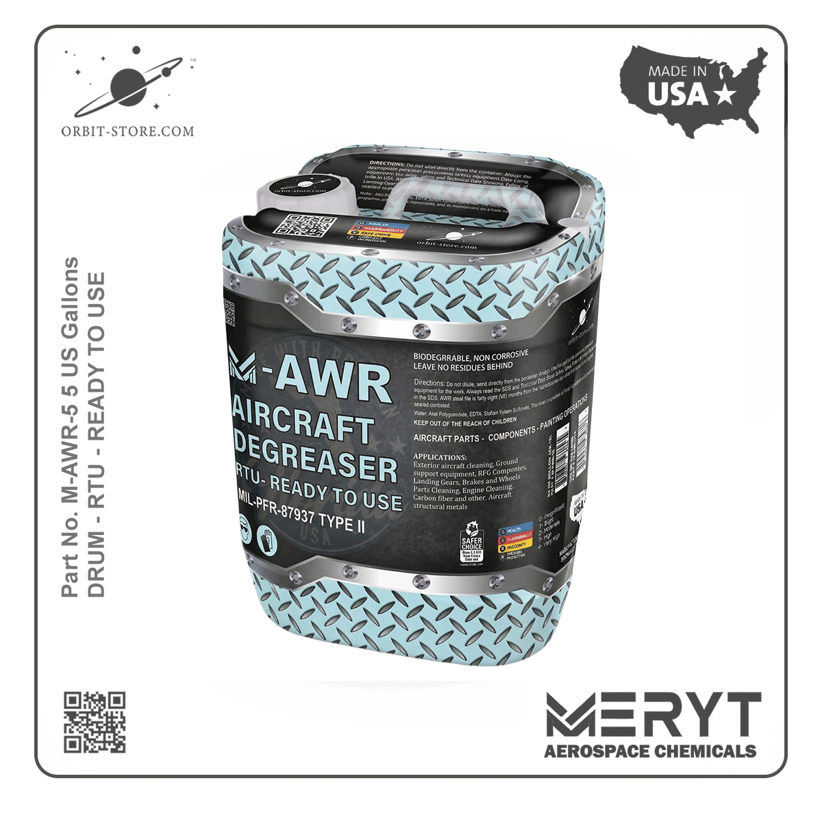 MIL-PRF-87937 Type II 5 US Gallons M-AWR-5 Aircraft  Degreaser