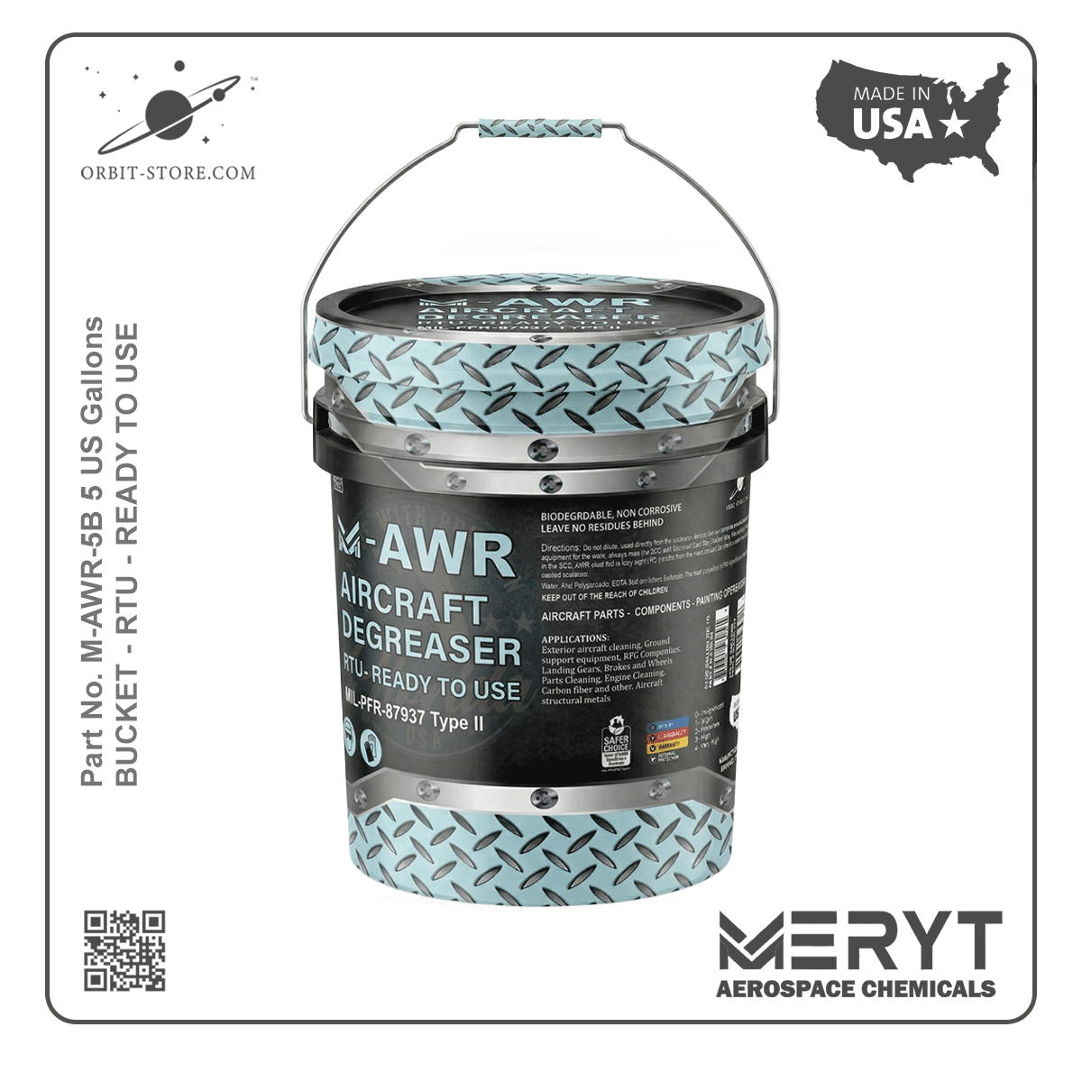 MIL-PRF-87937 Type II 5 US Gallons Bucket M-AWR-5B Aircraft  Degreaser