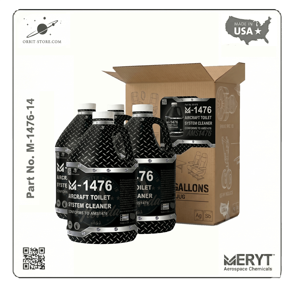 Part No. M-1476-14 – AMS 1476B Aircraft Toilet System Cleaner – Aviation Lavatory Descaler (Case of 4 × 1 Gallons)