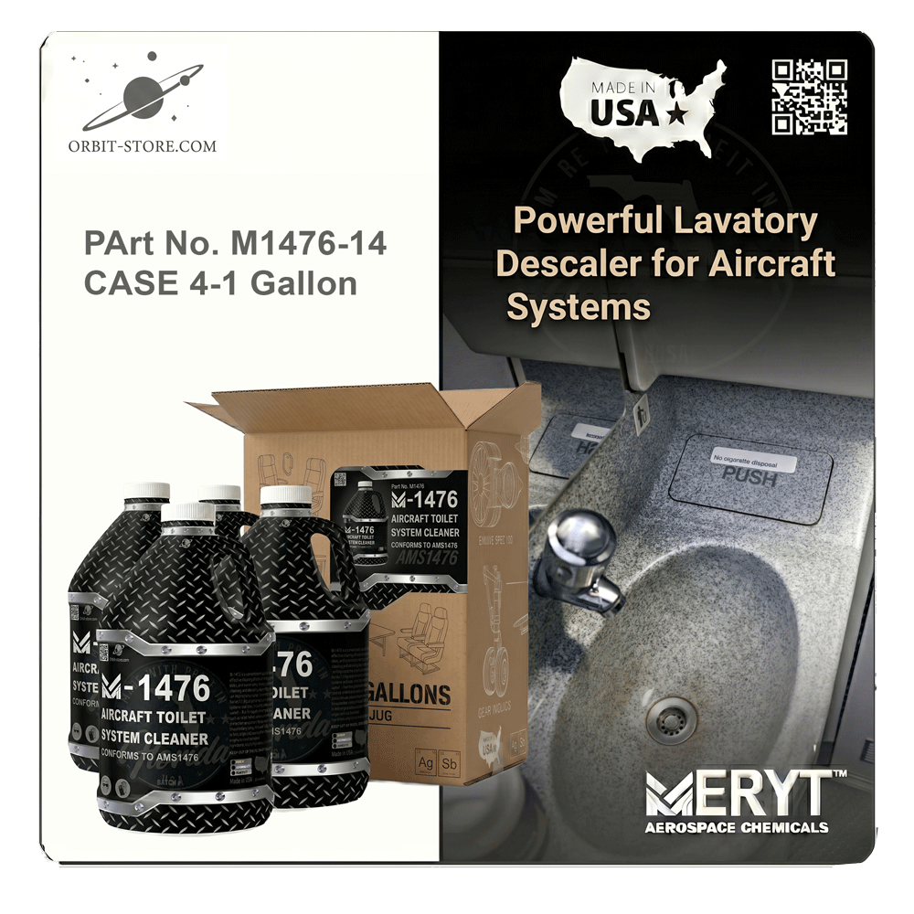 Part No. M-1476-14 – AMS 1476B Aircraft Toilet System Cleaner – Aviation Lavatory Descaler (Case of 4 × 1 Gallons)
