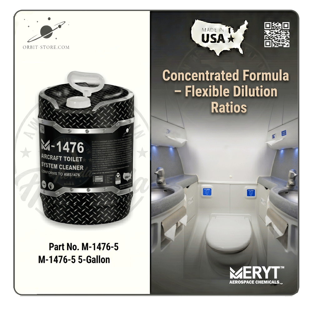 Part No. M-1476-5 – AMS 1476B Aircraft Toilet System Cleaner – Aviation Lavatory Descaler (5 Gallon Pail)