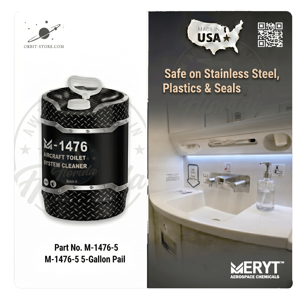 Part No. M-1476-5 – AMS 1476B Aircraft Toilet System Cleaner – Aviation Lavatory Descaler (5 Gallon Pail)